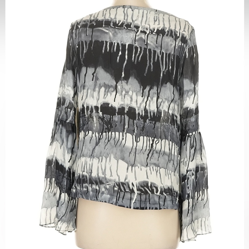 NWT Nicole Miller Artelier Size S long sleeve silk top - Picture 2 of 10